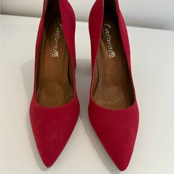 L'INTERVALLE Red Block Heel Pumps - Picture 2 of 5